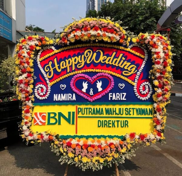 Karangan Bunga Happy Wedding
