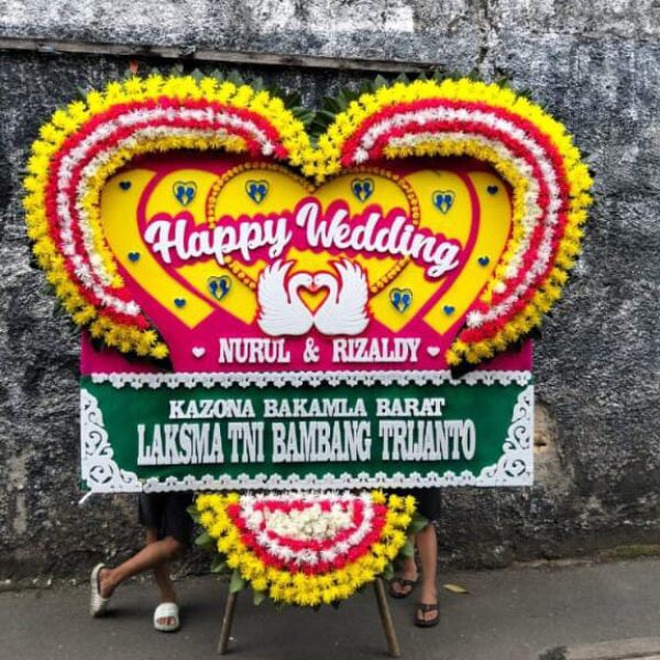 Karangan Bunga Happy Wedding