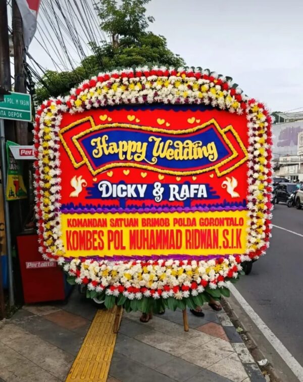 Karangan Bunga Happy Wedding