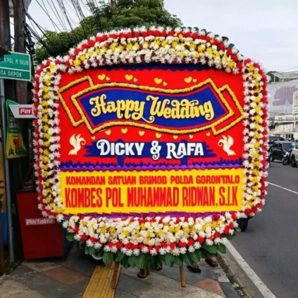 Karangan Bunga Happy Wedding