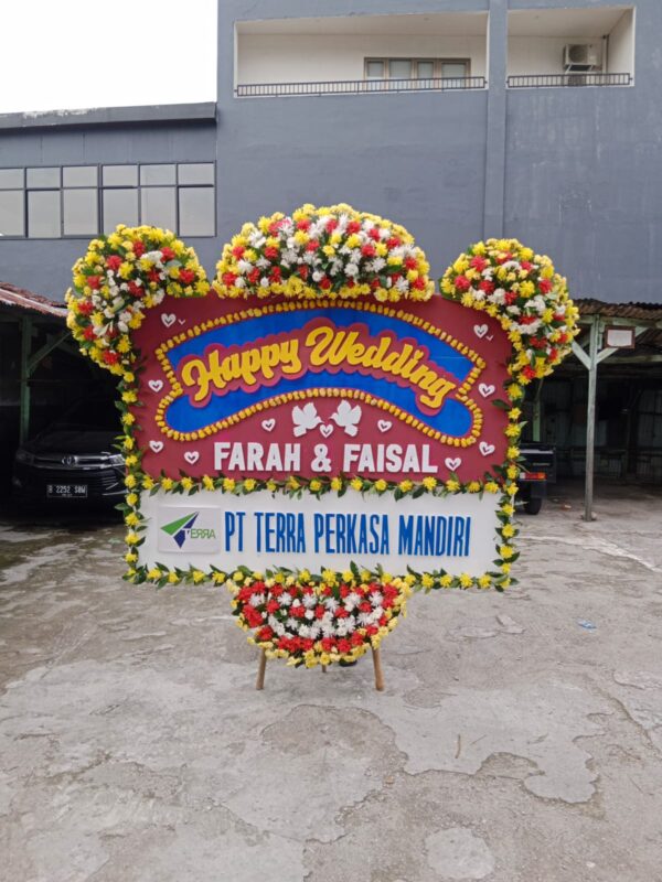 Karangan Bunga Happy Wedding