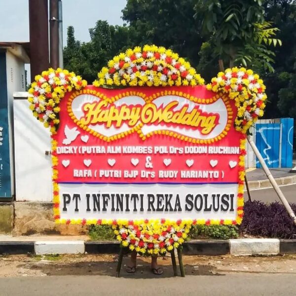 Karangan Bunga Happy Wedding