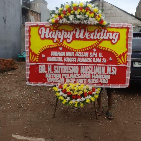 Karangan Bunga Happy Wedding